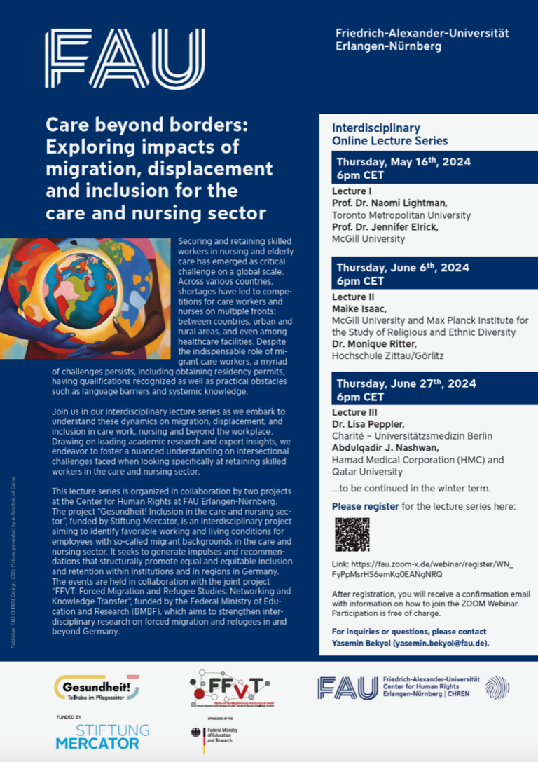 Interdisciplinary Online Lecture Series – Care beyond borders: Exploring impacts of migration, displacement and inclusion for the care and nursing sector