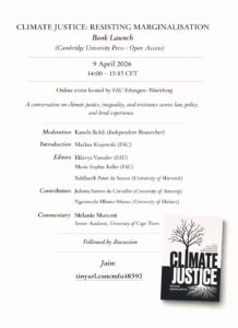 Book Launch: Vasudev E, Keller M-S, de Souza SP, eds. Climate Justice: Resisting Marginalisation. Cambridge University Press; 2026.