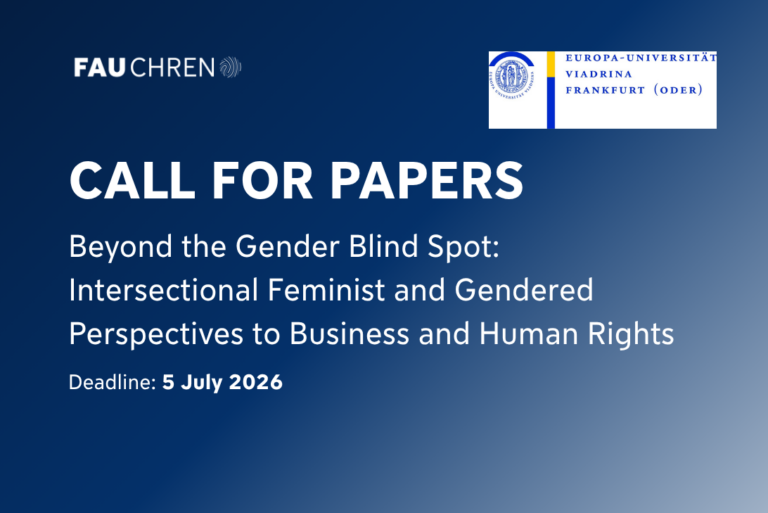 Call for Papers: Beyond the Gender Blind Spot: Intersectional Feminist and Gendered Perspectives to Business and Human Rights