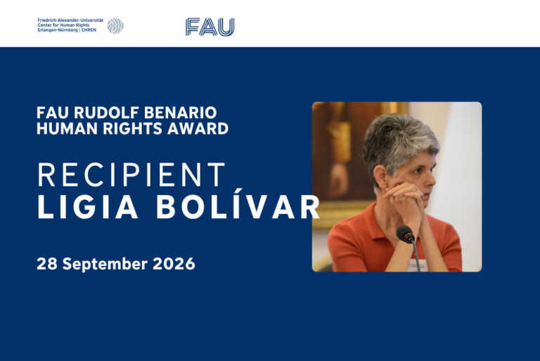 FAU Rudolf Benario Human Rights Award 2026: Ceremony Honouring Ligia Bolívar